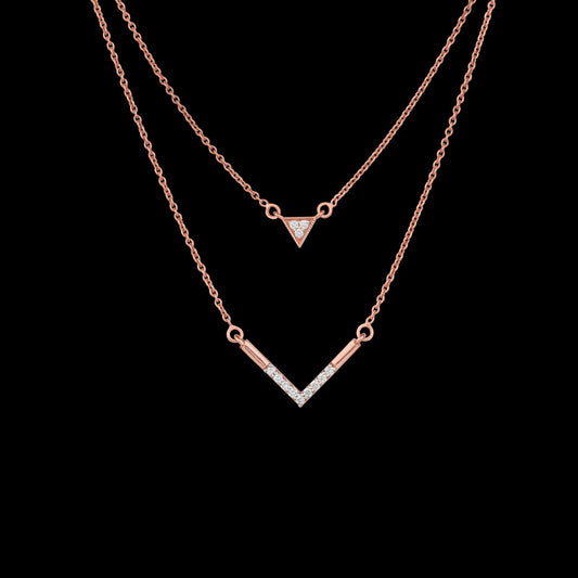 14K Rose Gold Diamond Pendant - 0.11ct VVS-GH