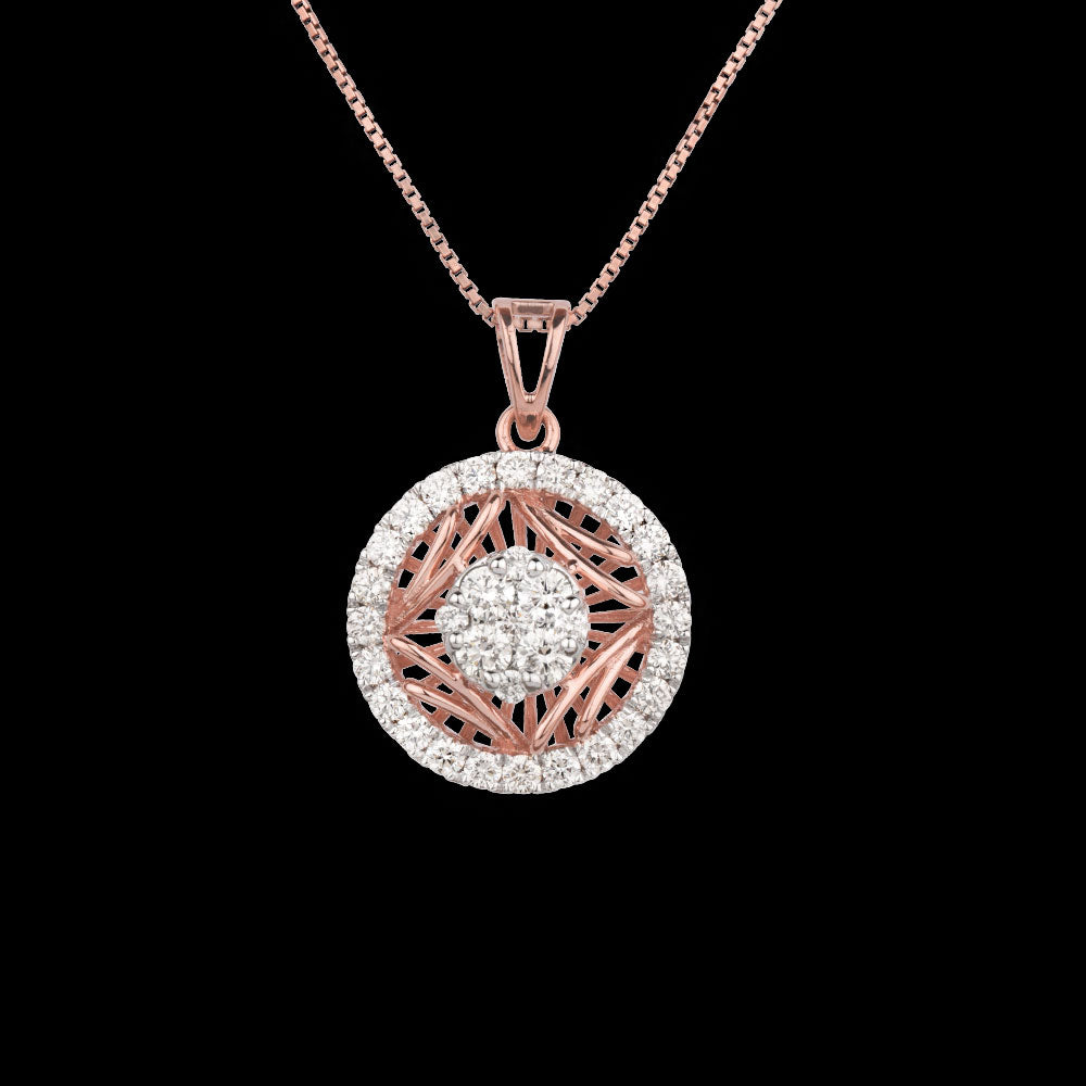 14K Rose Gold Diamond Pendant - 0.99ct VVS-VS-HI