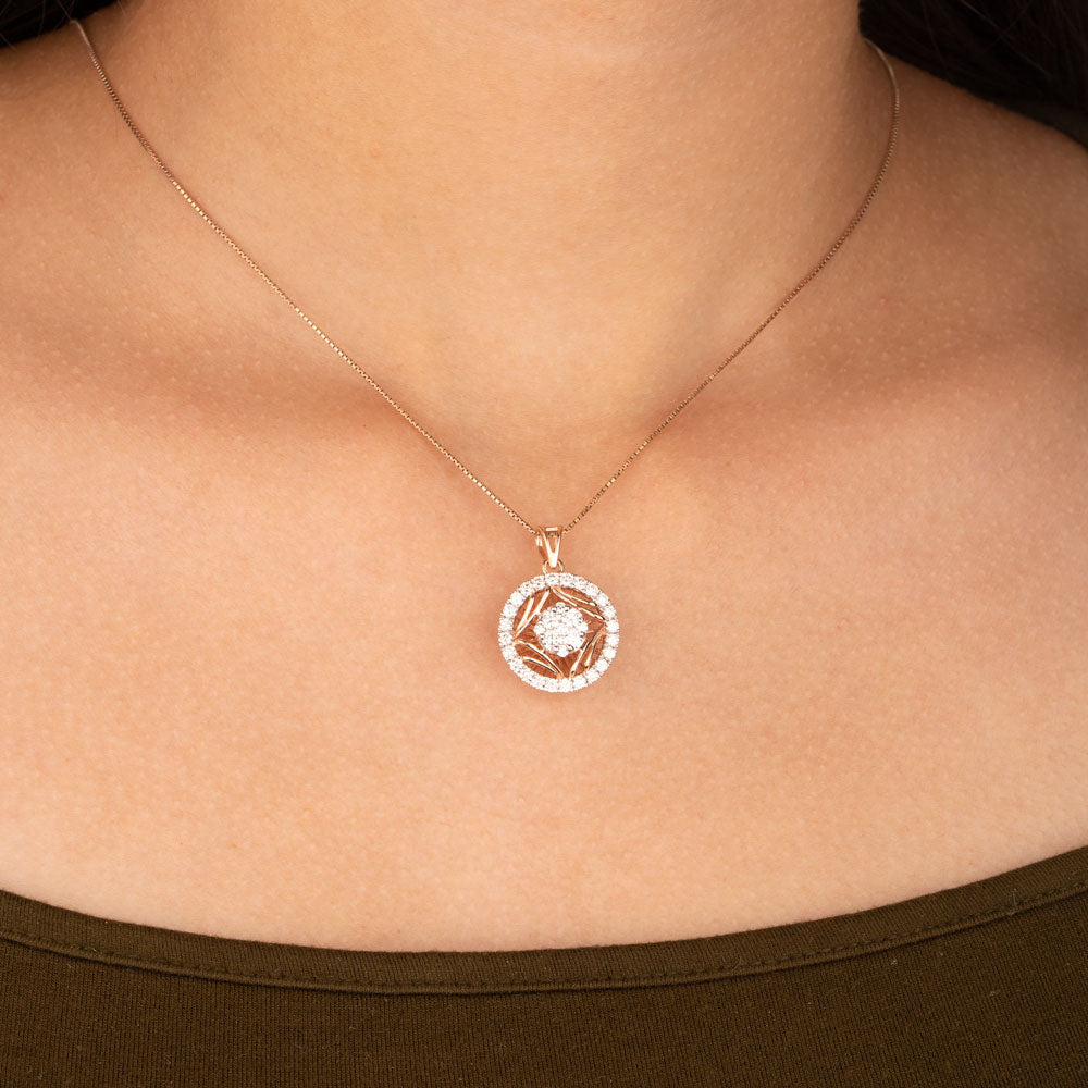 14K Rose Gold Diamond Pendant - 0.99ct VVS-VS-HI