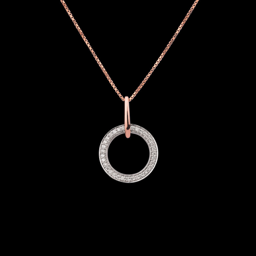 14K Rose Gold Diamond Pendant - 0.26ct VS-HI