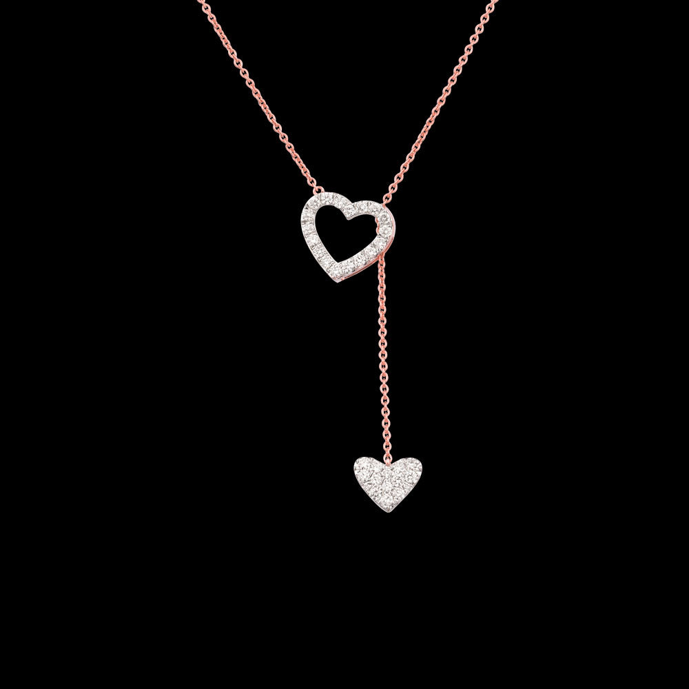 14K Rose Gold Diamond Pendant - 0.5ct VS-SI-HI