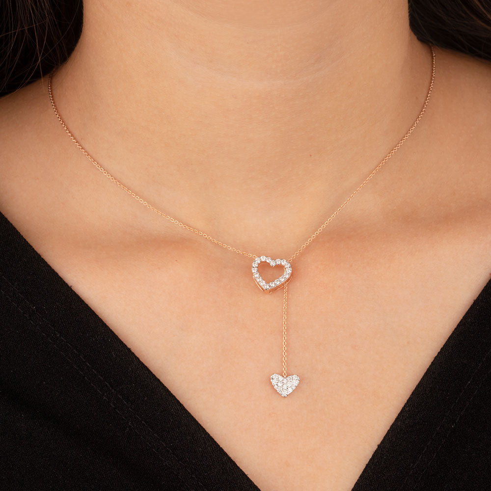 14K Rose Gold Diamond Pendant - 0.5ct VS-SI-HI