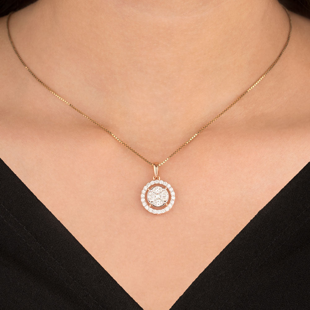 18K Rose Gold Diamond Pendant - 1.149ct VS-SI-GH