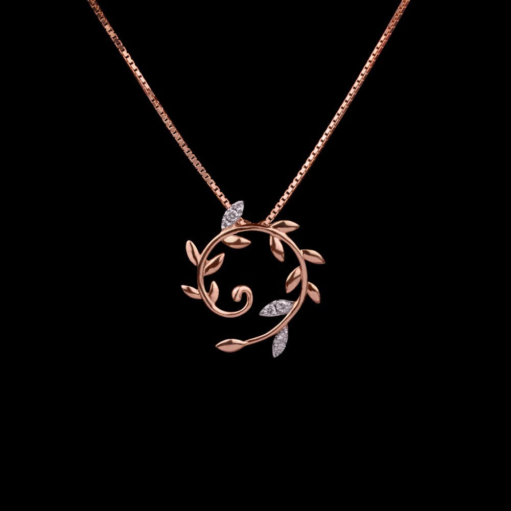 14K Rose Gold Diamond Pendant - 0.05ct SI-IJ