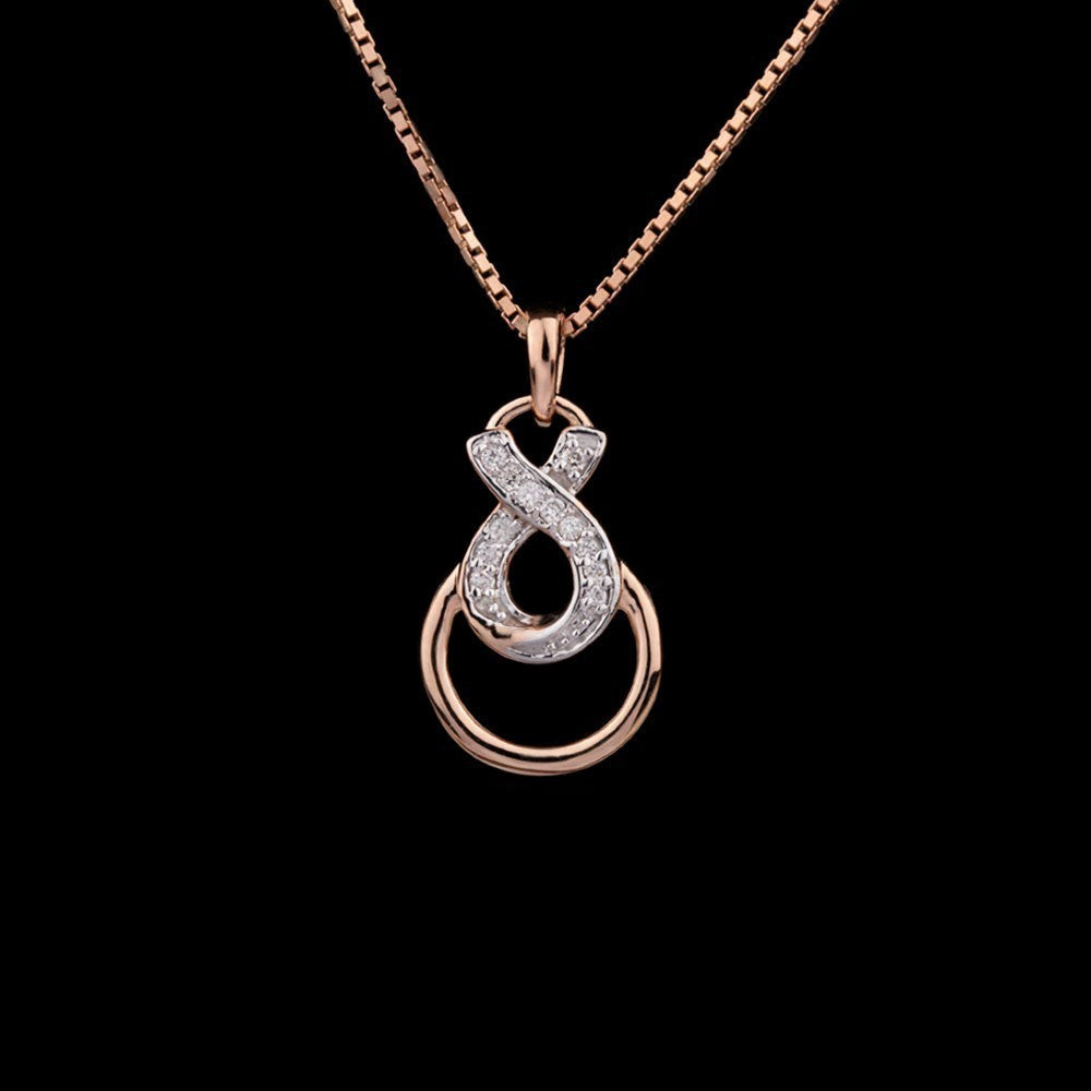 14K Rose Gold Diamond Pendant - 0.06ct SI-HI