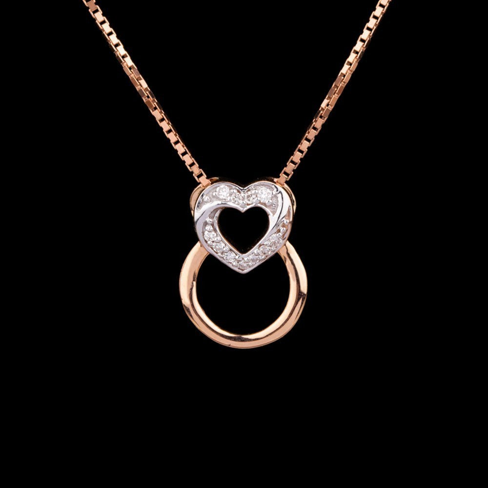 14K Rose Gold Diamond Pendant - 0.06ct SI-IJ
