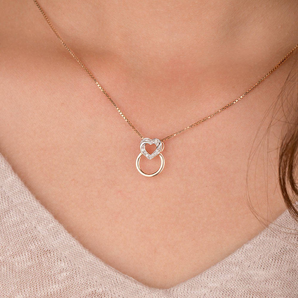 14K Rose Gold Diamond Pendant - 0.06ct SI-IJ