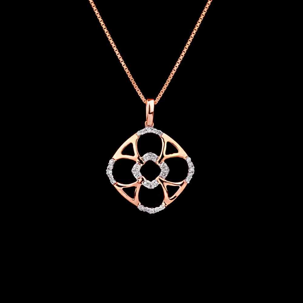 14K Rose Gold Diamond Pendant - 0.18ct VS-GH
