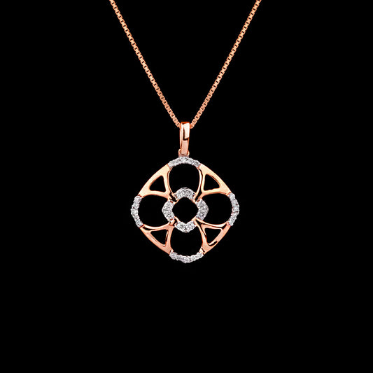 14K Rose Gold Diamond Pendant - 0.18ct VS-GH