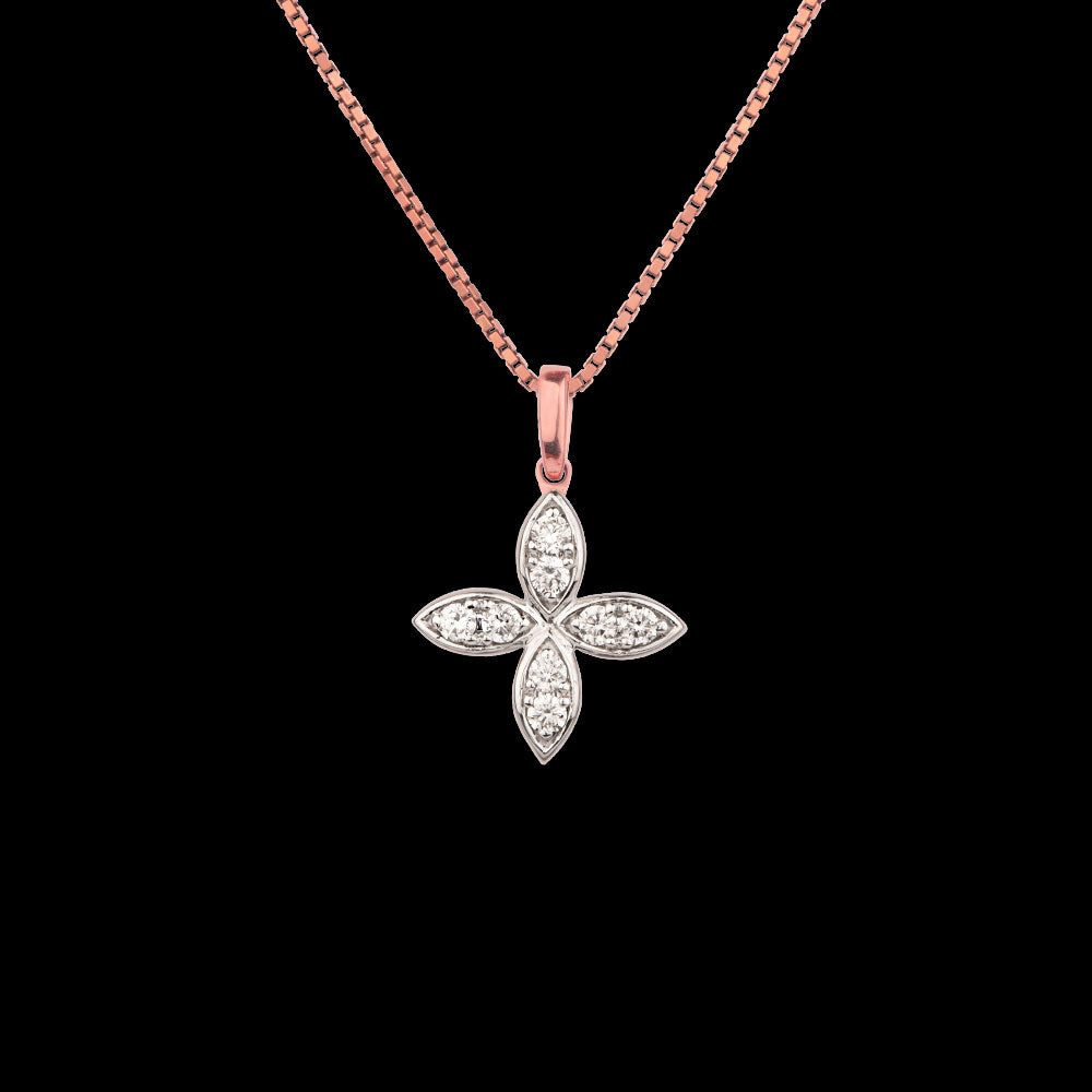 14K Rose Gold Diamond Pendant - 0.24ct SI-GH