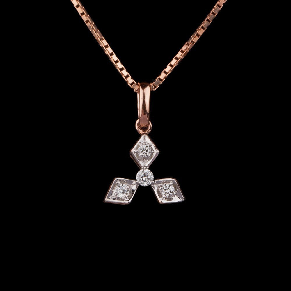 14K Rose Gold Diamond Pendant - 0.09ct SI-GH