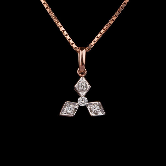 14K Rose Gold Diamond Pendant - 0.09ct SI-GH