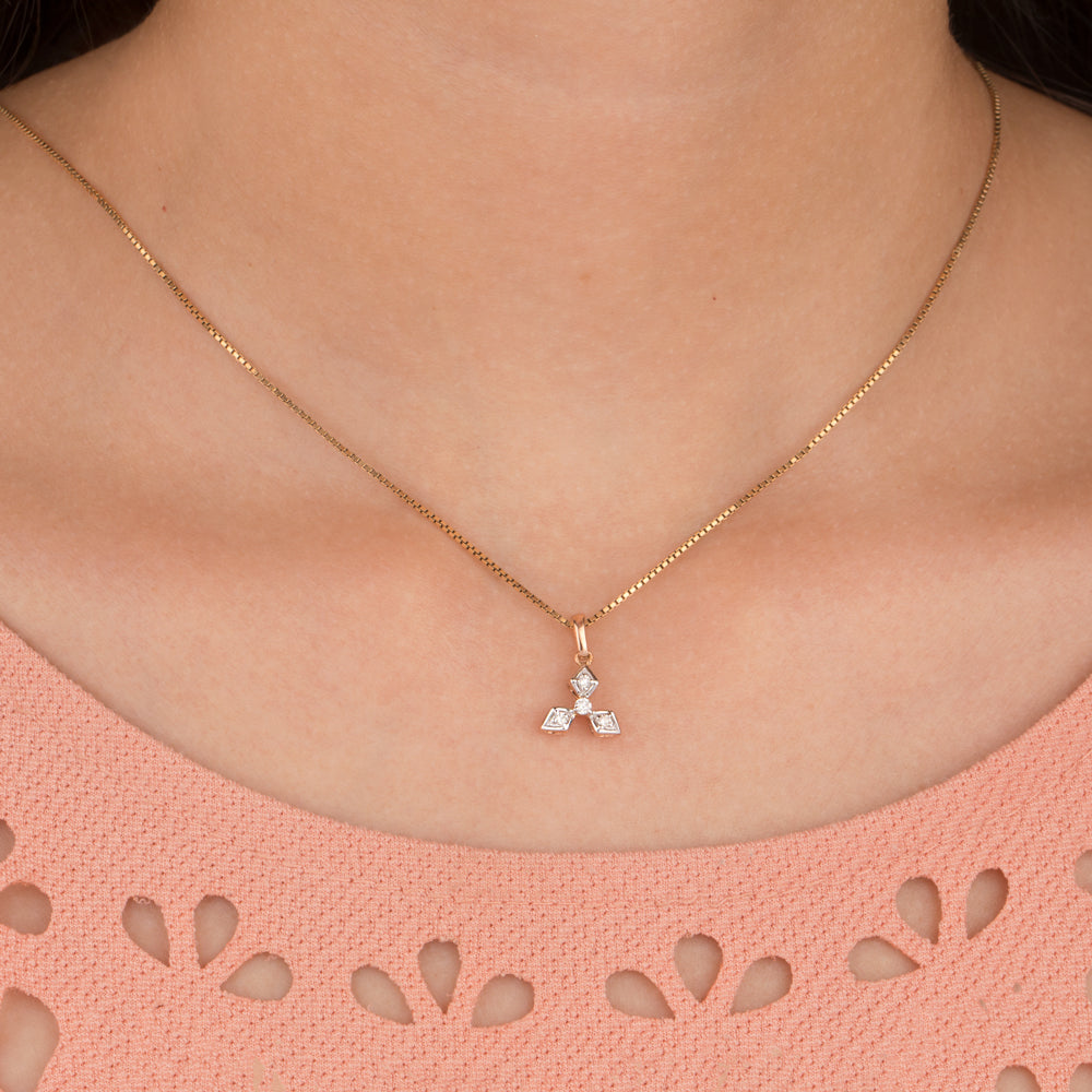 14K Rose Gold Diamond Pendant - 0.09ct SI-GH