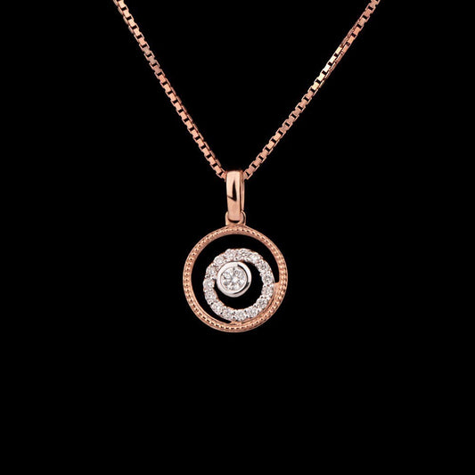 14K Rose Gold Diamond Pendant - 0.14ct SI-GH