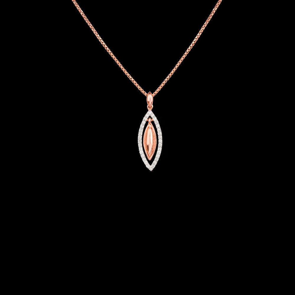 14K Rose Gold Diamond Pendant - 0.22ct SI-GH