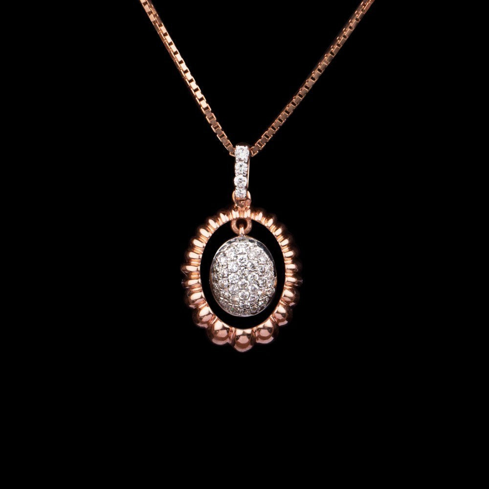 14K Rose Gold Diamond Pendant - 0.24ct SI-GH
