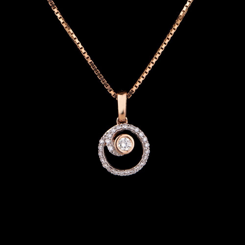 14K Rose Gold Diamond Pendant - 0.2ct SI-IJ