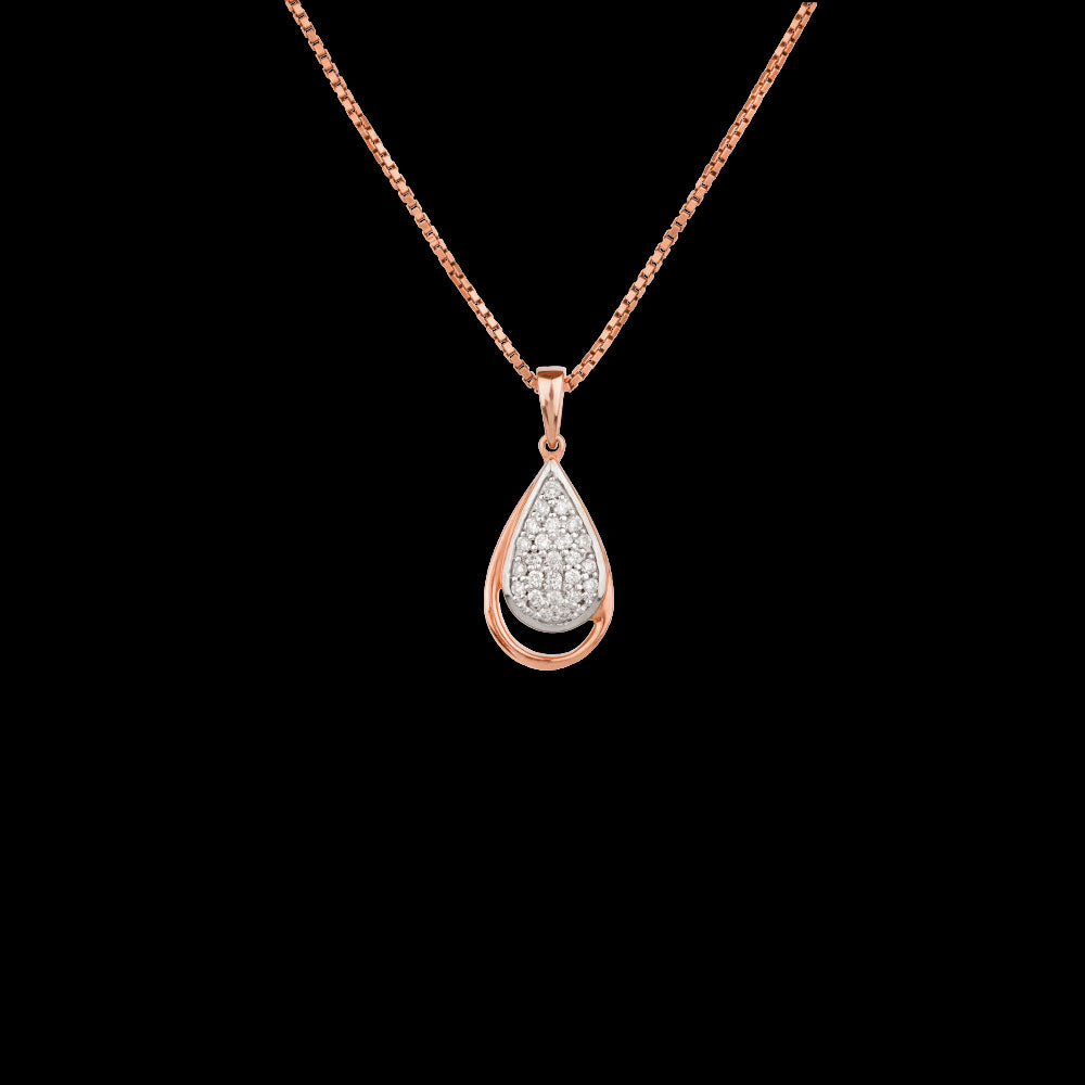 14K Rose Gold Diamond Pendant - 0.18ct SI-IJ