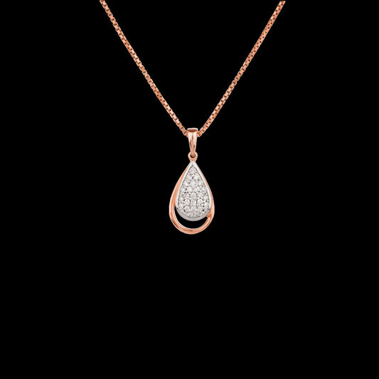 14K Rose Gold Diamond Pendant - 0.18ct SI-IJ
