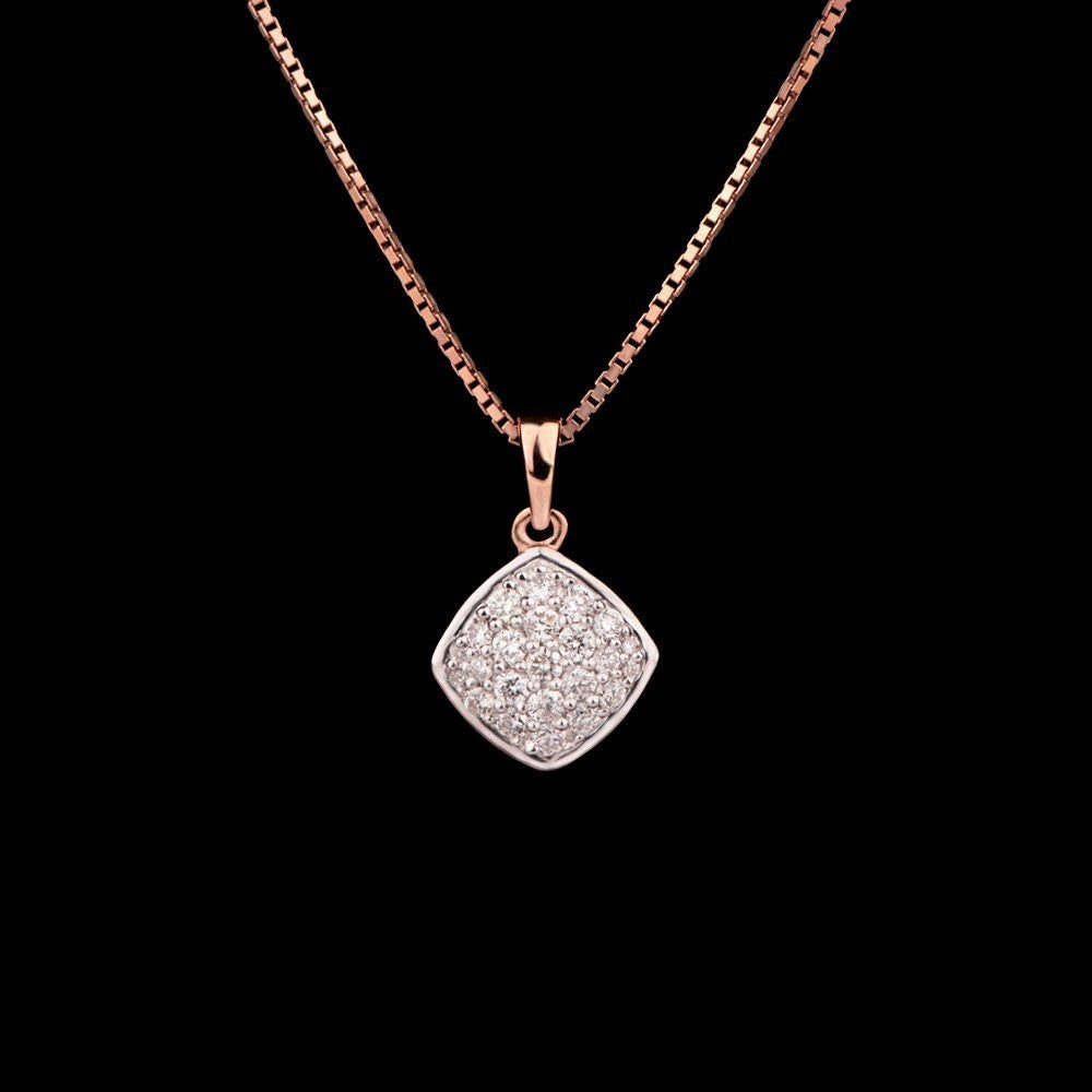 14K Rose Gold Diamond Pendant - 0.32ct SI-GH