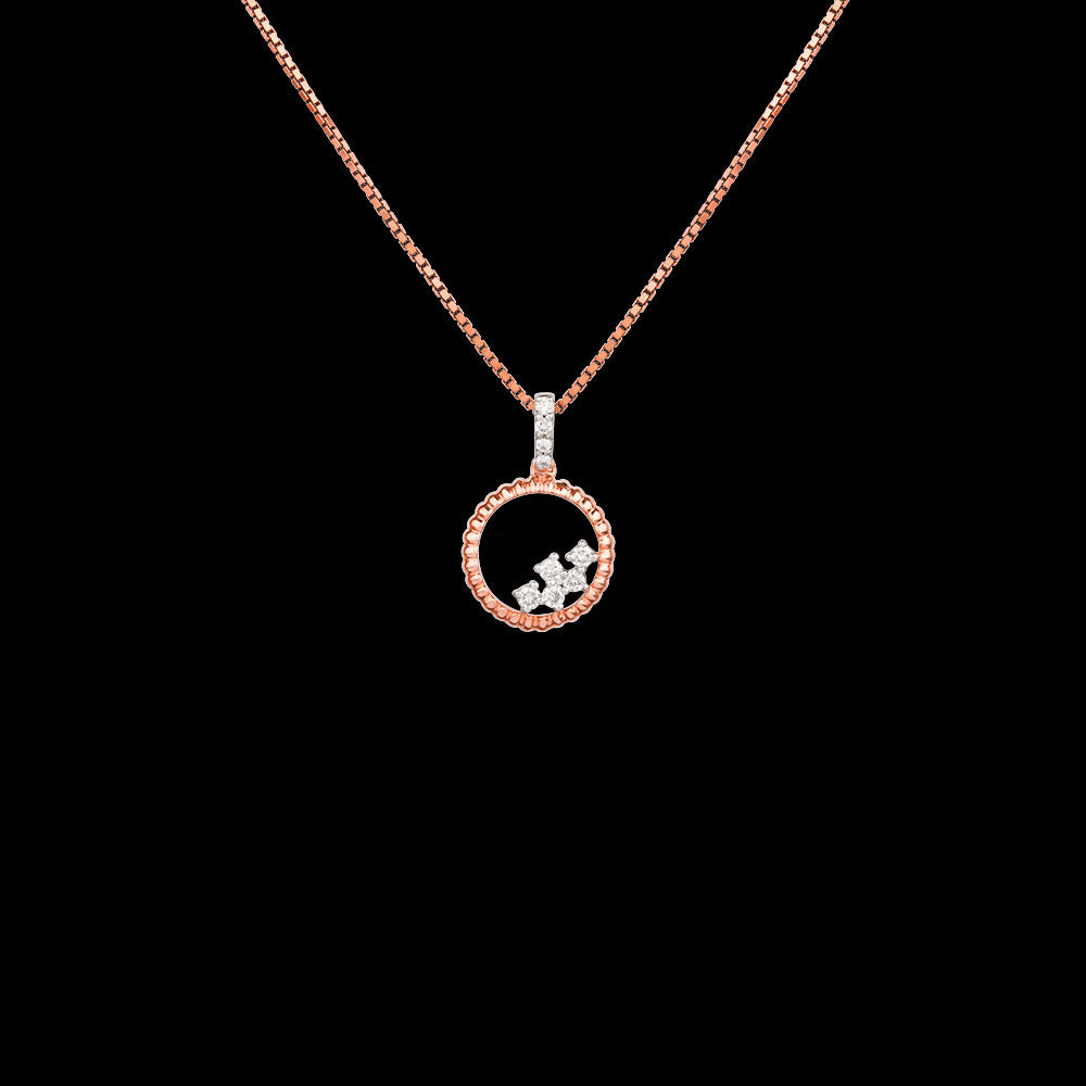14K Rose Gold Diamond Pendant - 0.13ct SI-GH