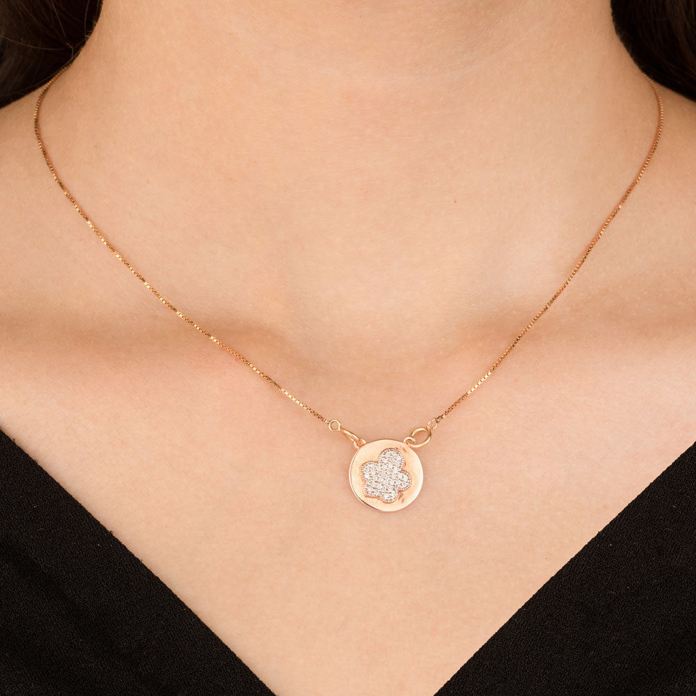 14K Rose Gold Diamond Pendant - 0.17ct SI-IJ