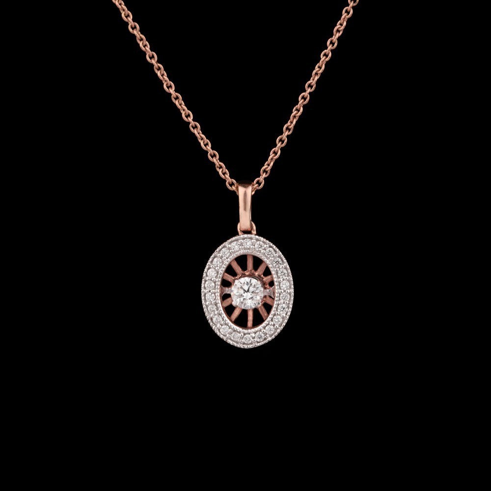 14K Rose Gold Diamond Pendant - 0.28ct VS-GH