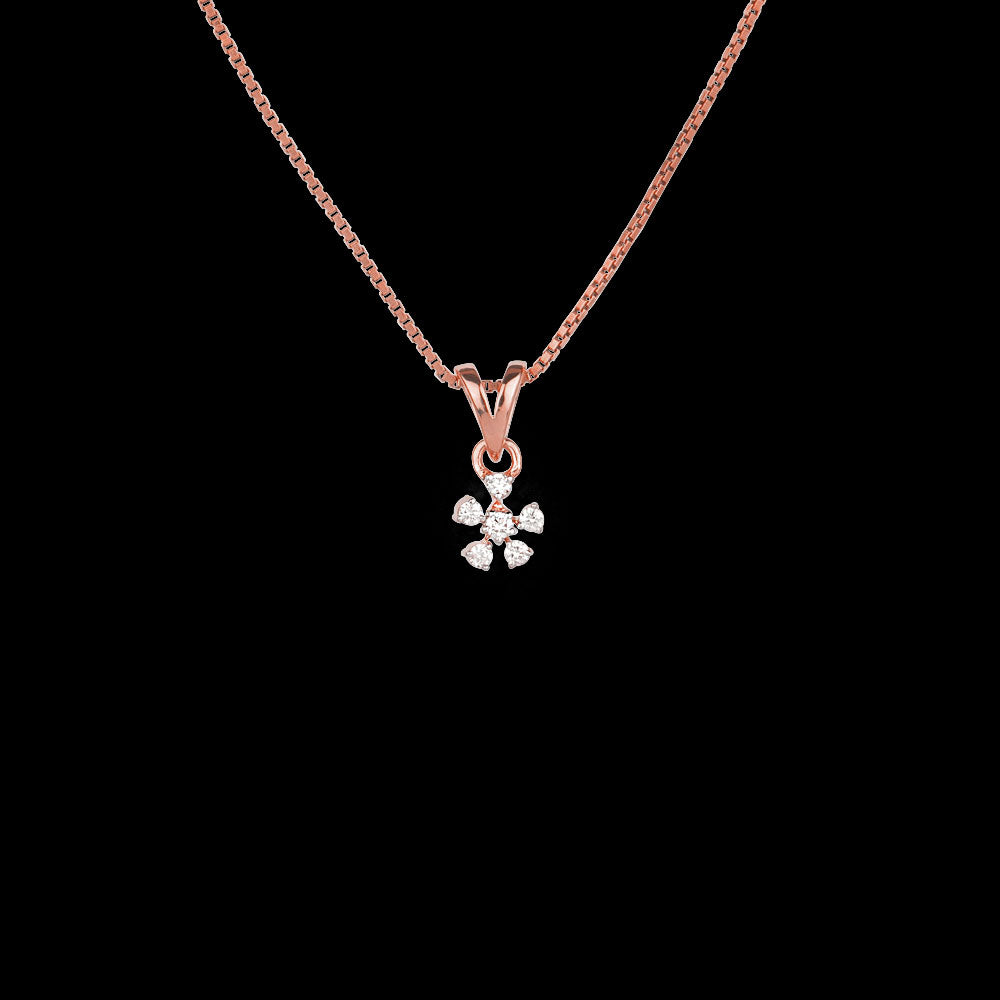 14K Rose Gold Diamond Pendant - 0.1ct SI-IJ