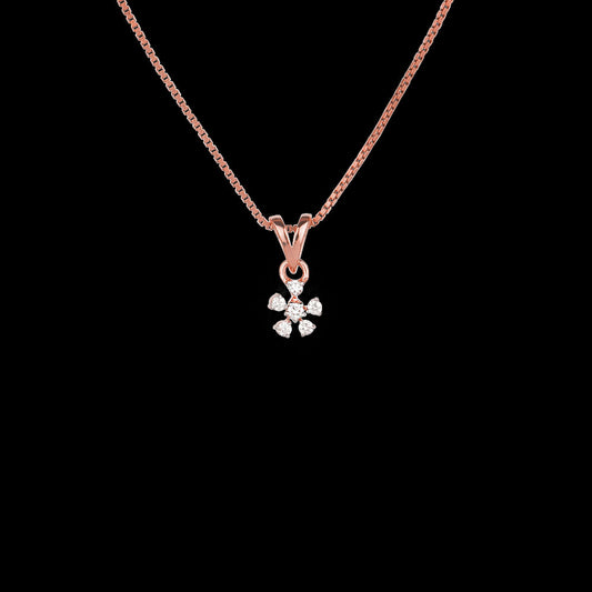 14K Rose Gold Diamond Pendant - 0.1ct SI-IJ