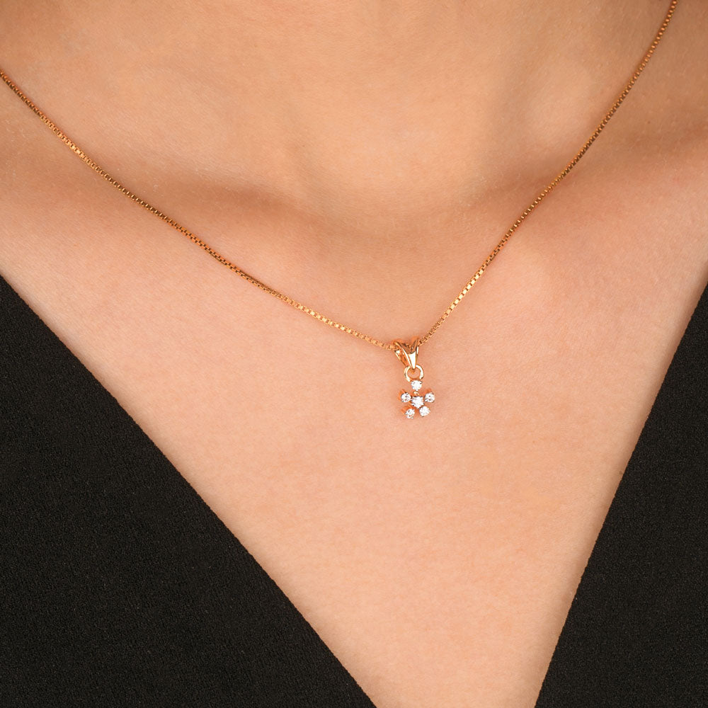 14K Rose Gold Diamond Pendant - 0.1ct SI-IJ
