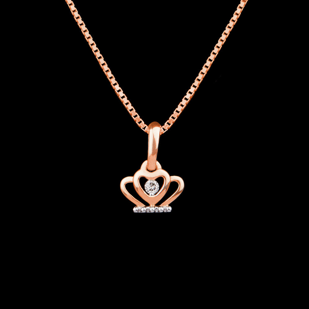 14K Rose Gold Diamond Pendant - 0.03ct SI-IJ