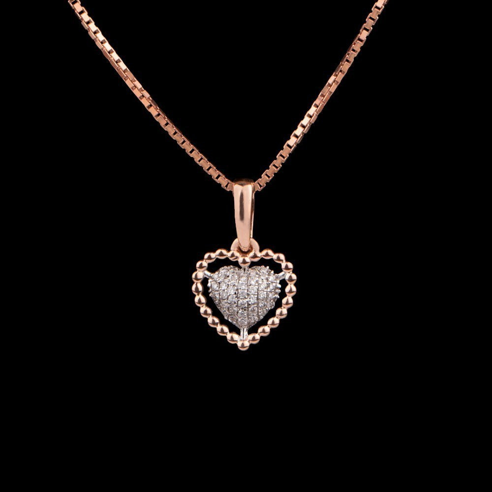 18K Rose Gold Diamond Pendant - 0.07ct SI-GH