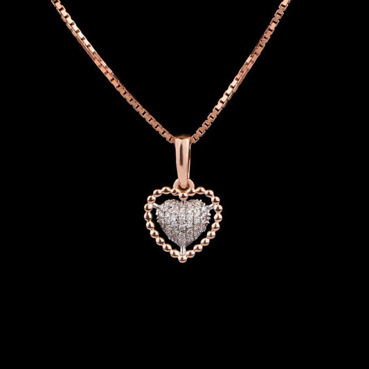 18K Rose Gold Diamond Pendant - 0.07ct SI-GH