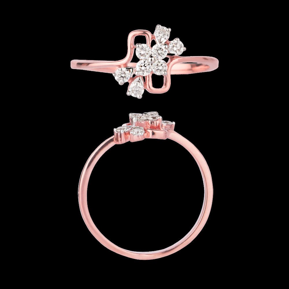 18K Rose Gold Diamond Ring - 0.24ct VVS-VS-GH