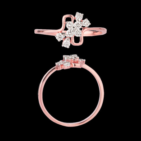 18K Rose Gold Diamond Ring - 0.24ct VVS-VS-GH