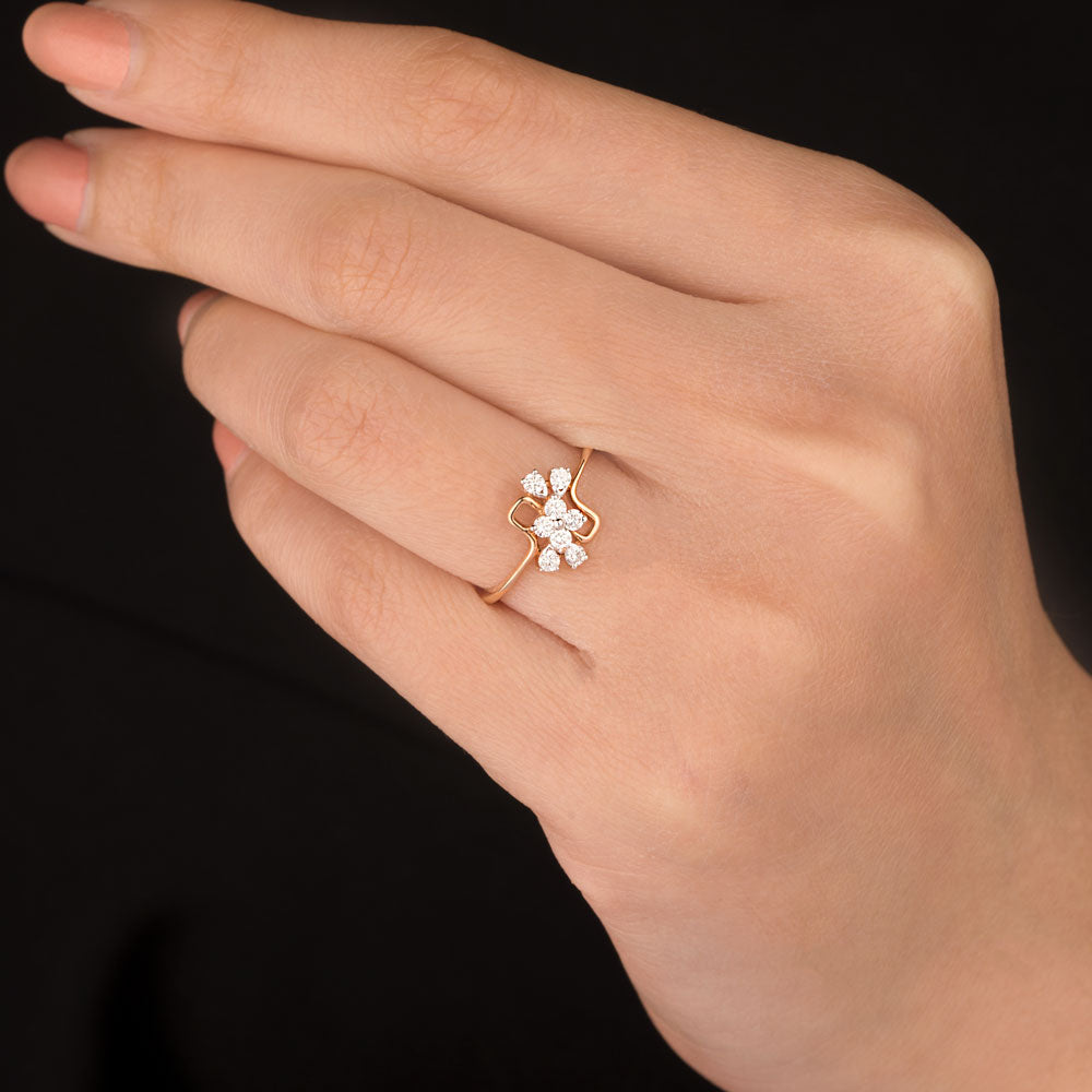18K Rose Gold Diamond Ring - 0.24ct VVS-VS-GH