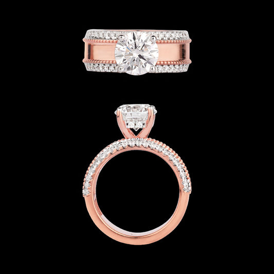 18K Rose Gold Diamond Ring - 2.404ct VVS-EF