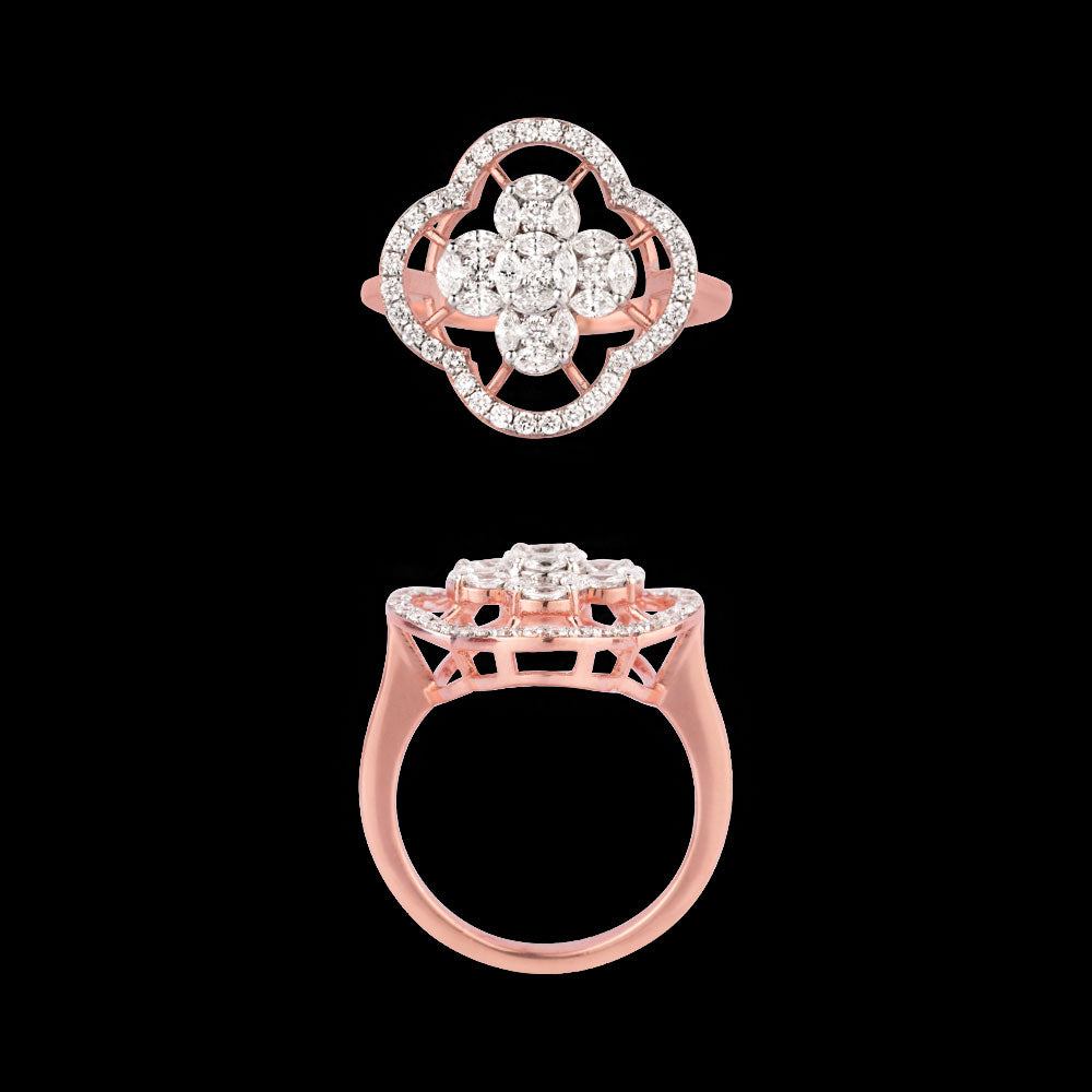 18K Rose Gold Diamond Ring - 0.554ct VVS-EF