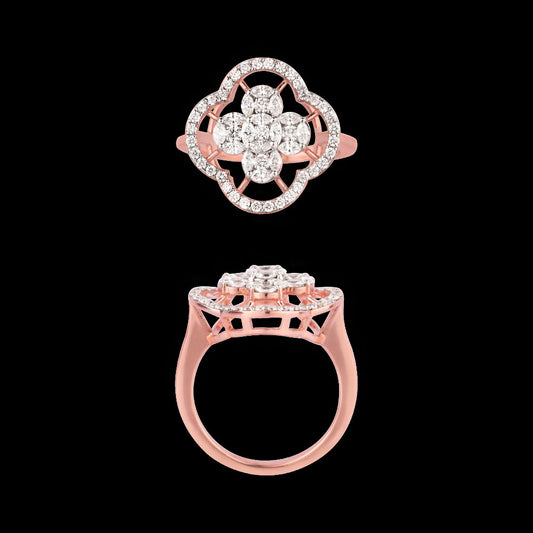 18K Rose Gold Diamond Ring - 0.554ct VVS-EF