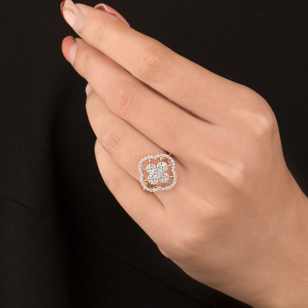 18K Rose Gold Diamond Ring - 0.554ct VVS-EF