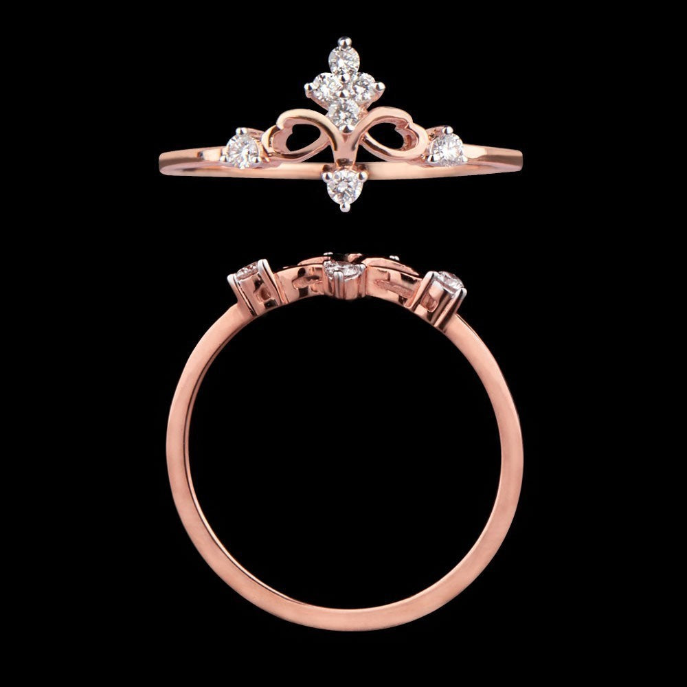 14K Rose Gold Diamond Ring - 0.12ct VVS-VS-GH