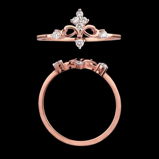 14K Rose Gold Diamond Ring - 0.12ct VVS-VS-GH