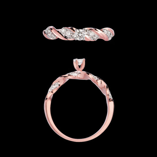 18K Rose Gold Diamond Ring - 0.36ct VVS-VS-GH