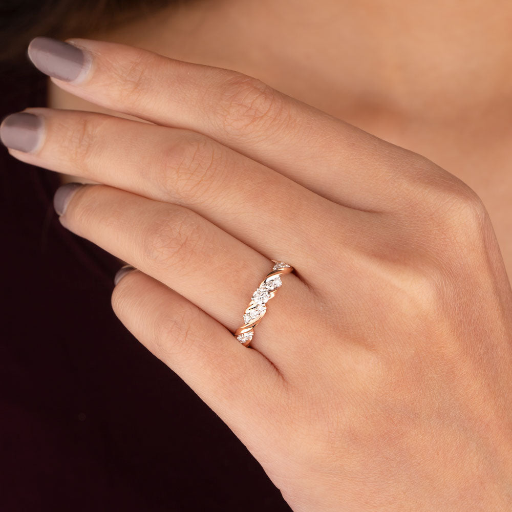 18K Rose Gold Diamond Ring - 0.36ct VVS-VS-GH