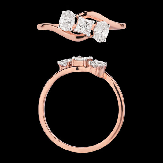 18K Rose Gold Diamond Ring - 0.58ct VS-SI-GH