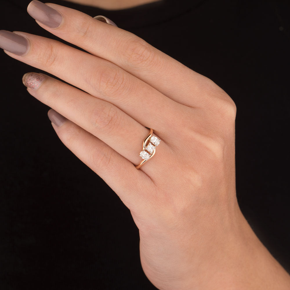 18K Rose Gold Diamond Ring - 0.58ct VS-SI-GH
