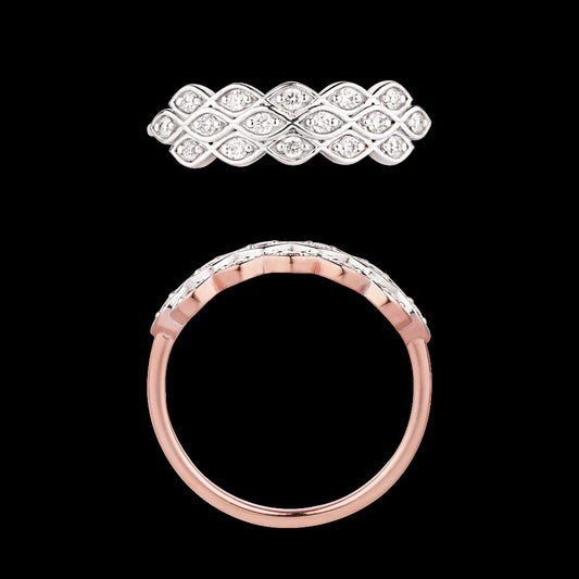 14K Rose Gold Diamond Ring - 0.166ct VVS-VS-HI