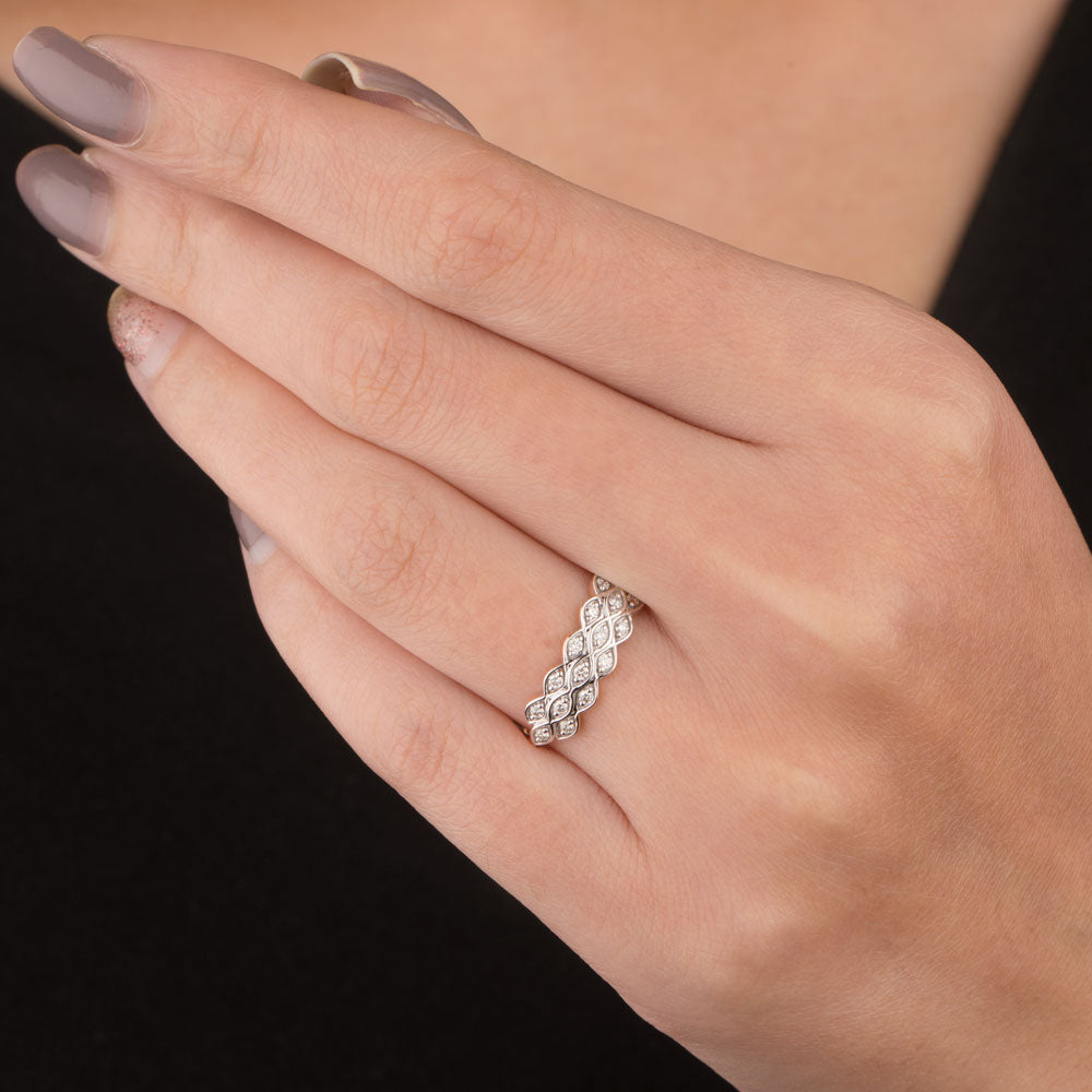14K Rose Gold Diamond Ring - 0.166ct VVS-VS-HI