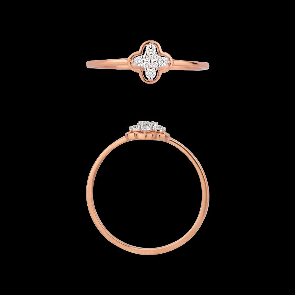 18K Rose Gold Diamond Ring - 0.052ct VS-SI-HI