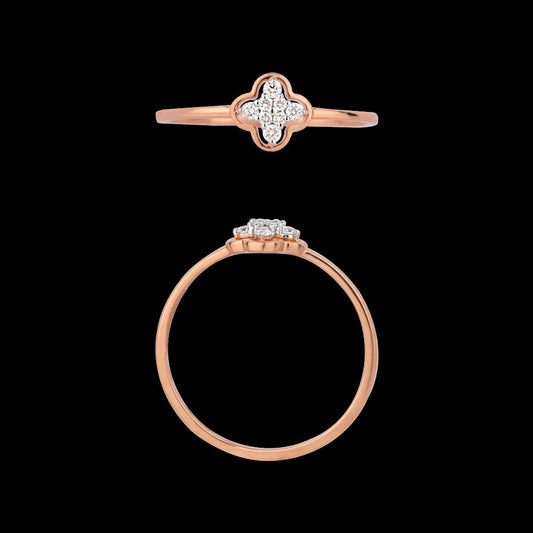 18K Rose Gold Diamond Ring - 0.052ct VS-SI-HI